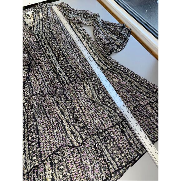Sundance Quinn Floral Print Drop Waist Ruffle long sleeve Shift Dress Size M NEW - Picture 8 of 15
